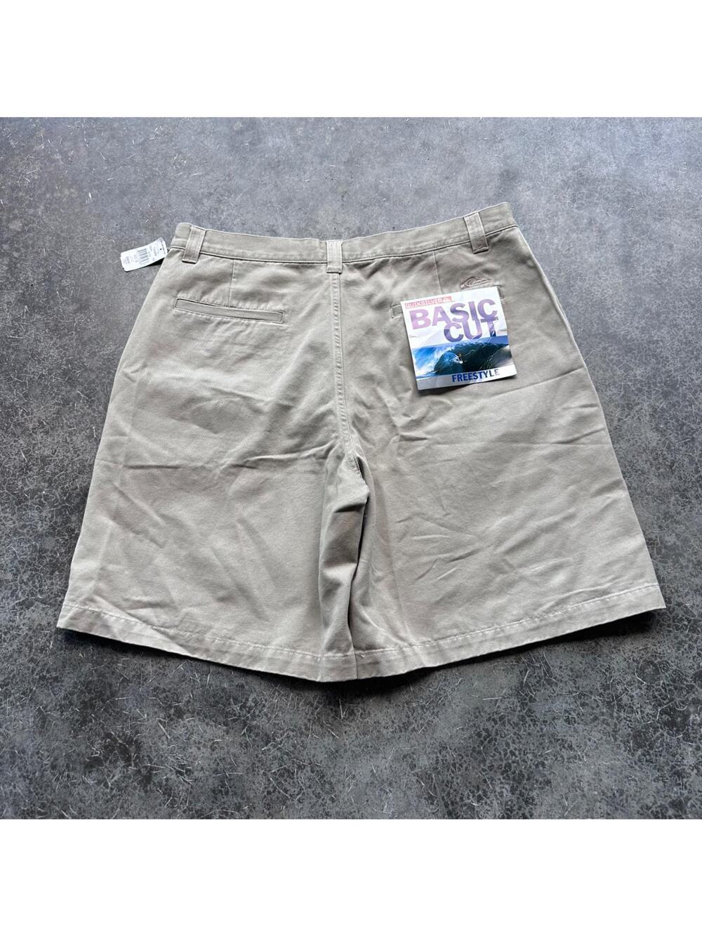 vintage 90s/2000s Deadstock Y2K Quiksilver Surf Khaki Summer board shorts 36''